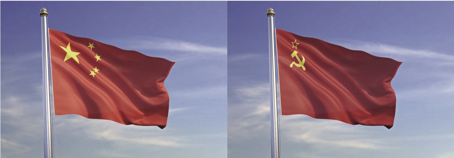 Drapeaux soviétique et chinois (Adobe Stock)